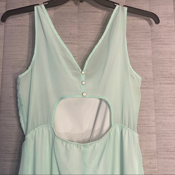 Mint Chiffon High Low Dress - Picture 3 of 6